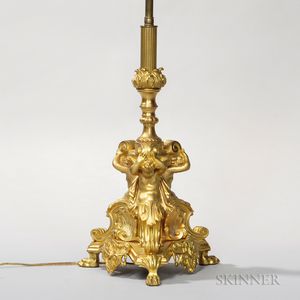 Neoclassical-style Gilt-bronze Lamp Base