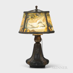Bradley and Hubbard Reverse-painted Table Lamp