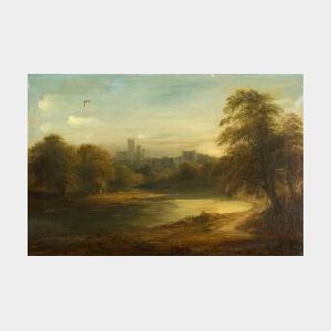 Attributed to Edmond John Neimann (British, 1813-1876) River Near Windsor