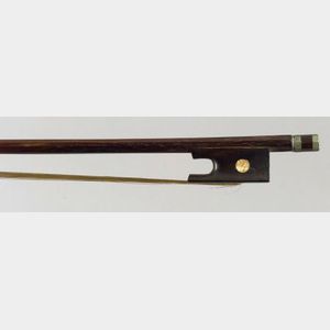 French Ebony Mounted Violin Bow, School of Francois Pecatte