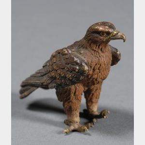 Small Viennese Cold Painted Bronze Figure of an Eagle