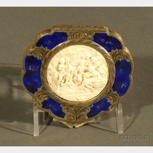 Italian .800 Silver and Enamel Compact