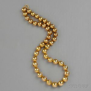 14kt Gold "Gypsy Bead" Necklace