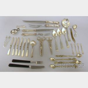 Group of Assorted Sterling and Silver Plated Flatware