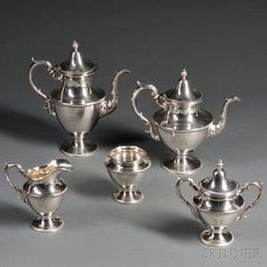 Five-piece Fisher Silversmiths Tea and Coffee Service