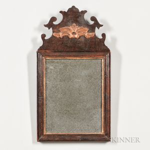Walnut Veneer Parcel-gilt Mirror