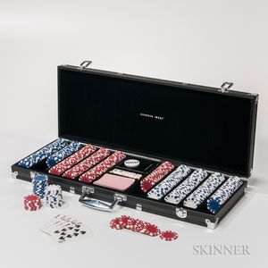 Sharper Image Cased Poker Chip and Dice Set