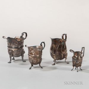 Four Sterling Silver Creamers