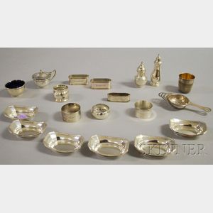 Approximately Nineteen Miscellaneous Sterling and Silver Plated Small Tablewares.