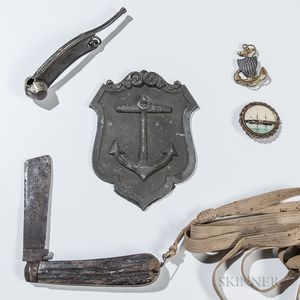 Navy Knife, Whistle, and Plaque