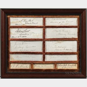 McKinley, William (1843-1901) Signatures of Cabinet Members c. 1900.