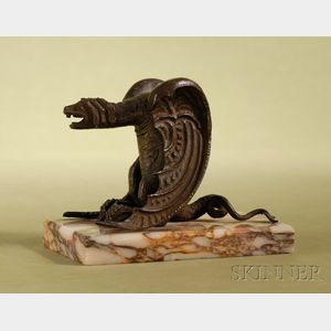 French Patinated Bronze Figure of a Dragon