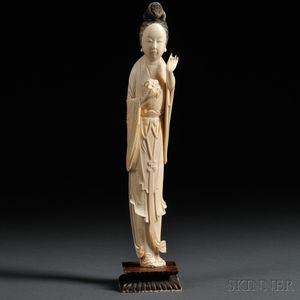Ivory Carving on Wood Stand