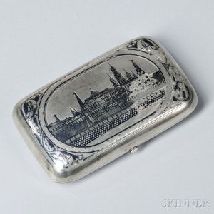 Russian .875 Silver and Niello Cigarette Case