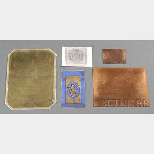 Four Brass or Copper Engraving Plates