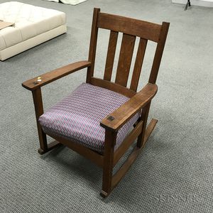 Mission Oak Armed Rocking Chair