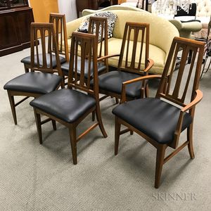 Set of Six Teak Mid-century Modern Dining Chairs
