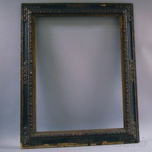 Spanish-style Carved Gilt-gesso and Ebonized Frame