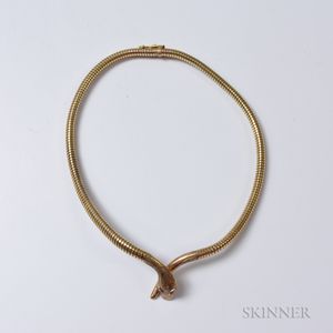 9kt Gold Snake Necklace