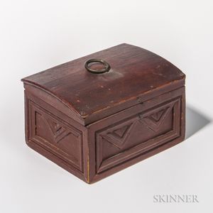 Small Red-painted Dome-top Box