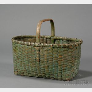 Painted Woven Splint Gathering Basket
