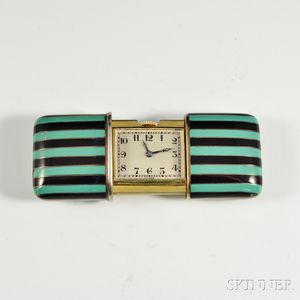 Lady's Sterling Silver and Enamel Purse Watch