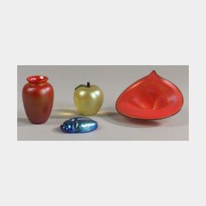Four Art Glass Items