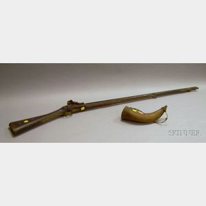 Flintlock Rifle and a Powder Horn.
