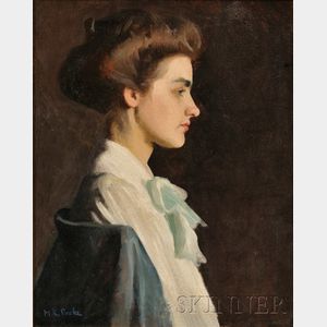 Marion Louise Pooke (American, 1883-1975) Portrait of a Young Woman in Profile