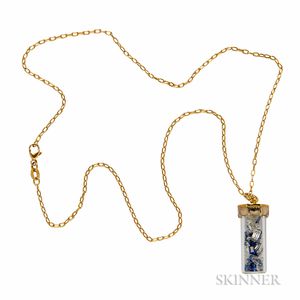 18kt Gold, Sapphire, and Diamond Pendant Necklace