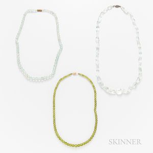 Three Gemstone Bead Necklaces
