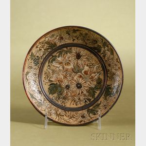 Martin Brothers Glazed Stoneware Rimmed Plate