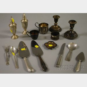 Approximately Fifteen Assorted Sterling Silver Flatware and Table Items