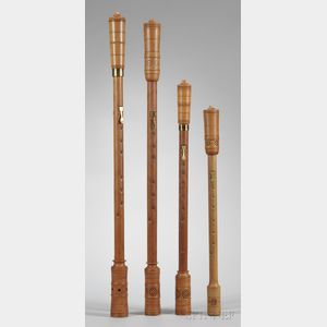 Four Boxwood Cornamuse Wind Instruments, Gunter Korber, Berlin