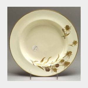 Set of Ten Bodley Gilt Decorated Porcelain Soup Plates