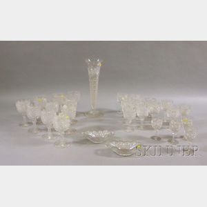 Large Group of Colorless Cut Glass