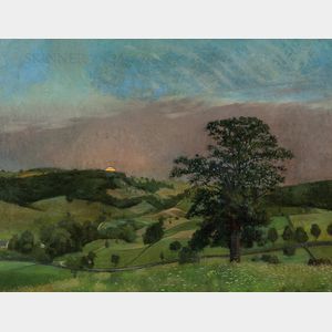 Frank von der Lancken (American, 1872-1950) Sunset Across the Valley