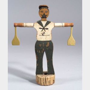 Painted Wooden Sailor Whirligig