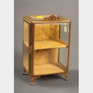 Miniature Louis Philippe-style Gilt Metal and Glass Vitrine