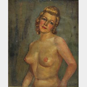 Nandor Vagh Weinmann (Hungarian, 1897-1978) Portrait of a Female Nude.