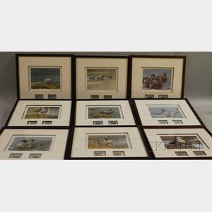 Nine Framed Duck Stamp Prints