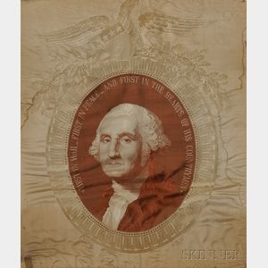 Washington, George (1732-1799) Woven Jacquard Silk Portrait, 1856.