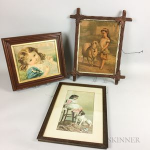 Three Framed Victorian Prints of Children. 