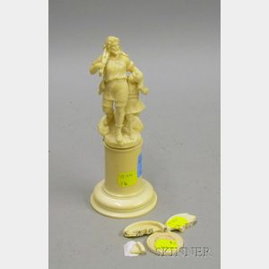 Carved Ivory Figural Group on Pedestal