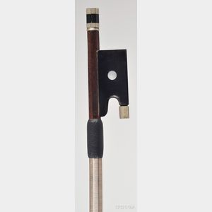 Nickel Mounted Violin Bow, Probably Eugene Cuniot