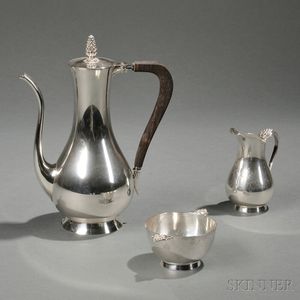 Assembled Three-piece Tiffany & Co. Sterling Silver Coffee Service
