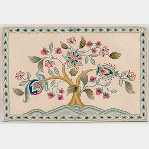 Hooked Rug with a Flowering Tree