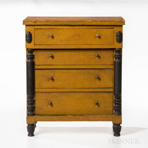 Yellow-painted Child's Chest of Drawers