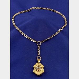 Victorian 14kt Gold Locket and Book Chain
