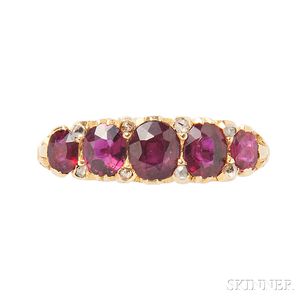Antique 18kt Gold, Ruby, and Diamond Ring